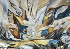 Otis Mexico Acapulco Hurricane is an oil on canvas abstract painting