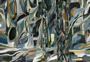 Leaves 5 Mexico was created through photographs of plants and flowers in nature in Mexico and than expressed through acrylic paint on canvas